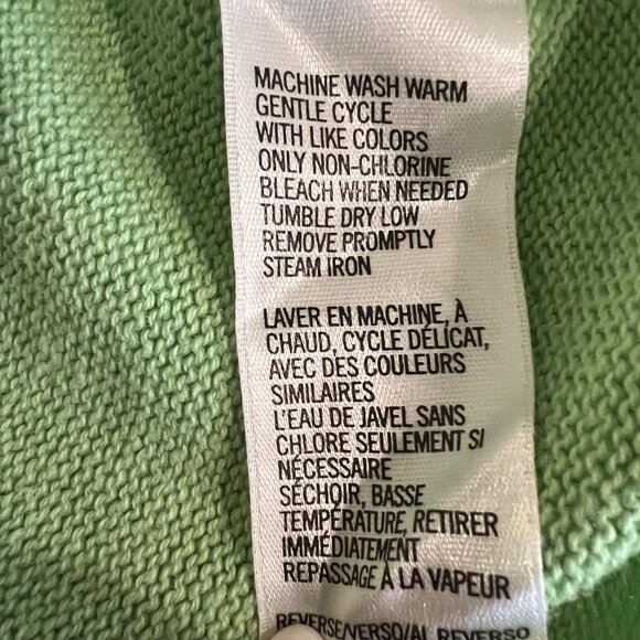 Izod Womens Green Black & White V-Neck Argyle Golf Sweater Sz M Preppy Cotton - Picture 6 of 6